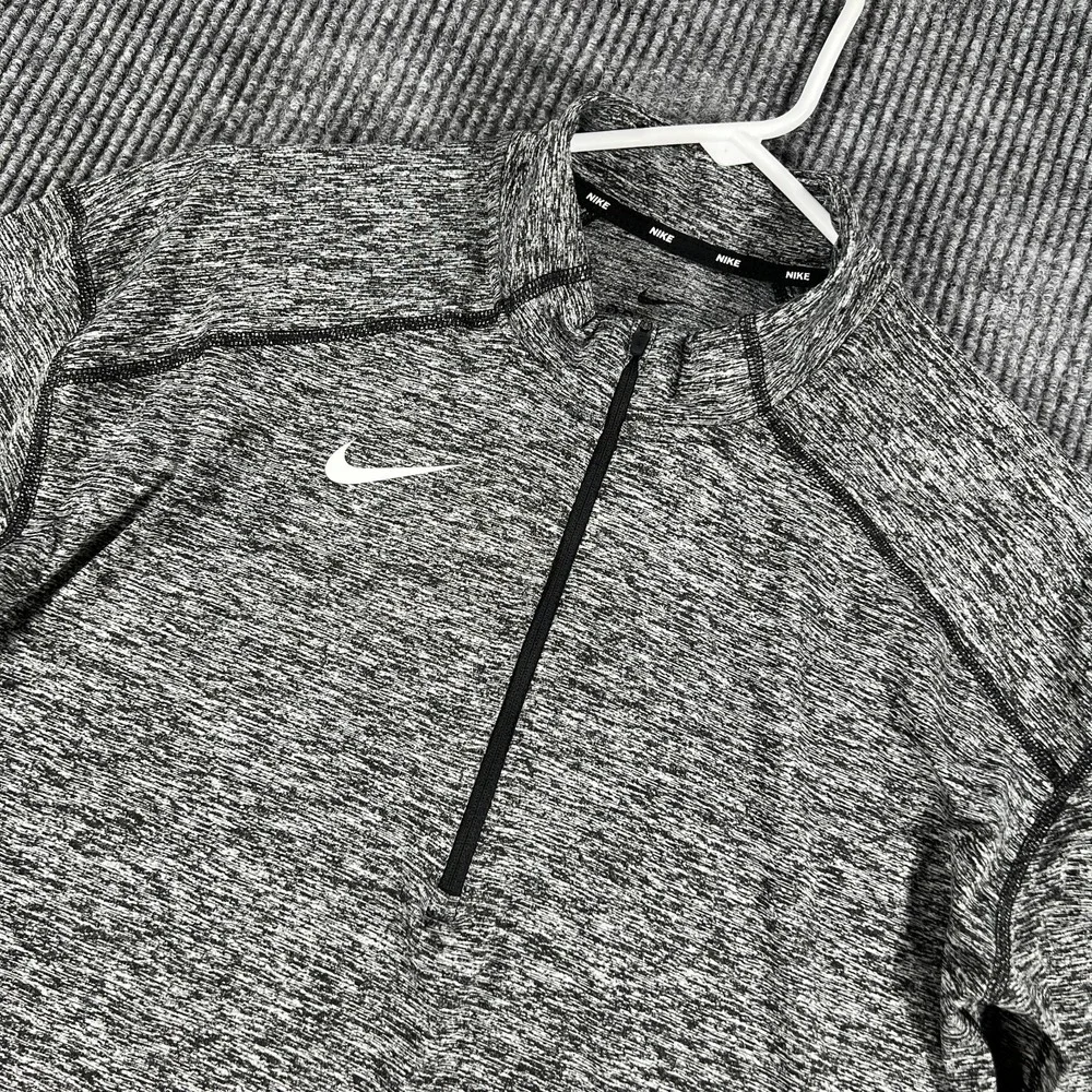 Nike Pullover Shirt Mens Small Black Long Sleeve 1/4 Zip Mock Neck Dri Fit Golf